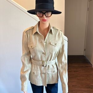 Ralph Lauren colonian style Light Gold Belted Utility Jacket